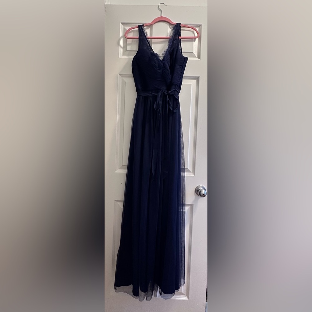 Anthropology Hitherto lace formal navy dress. Size 12 worn once. Dry cleaned. - Picture 4 of 4